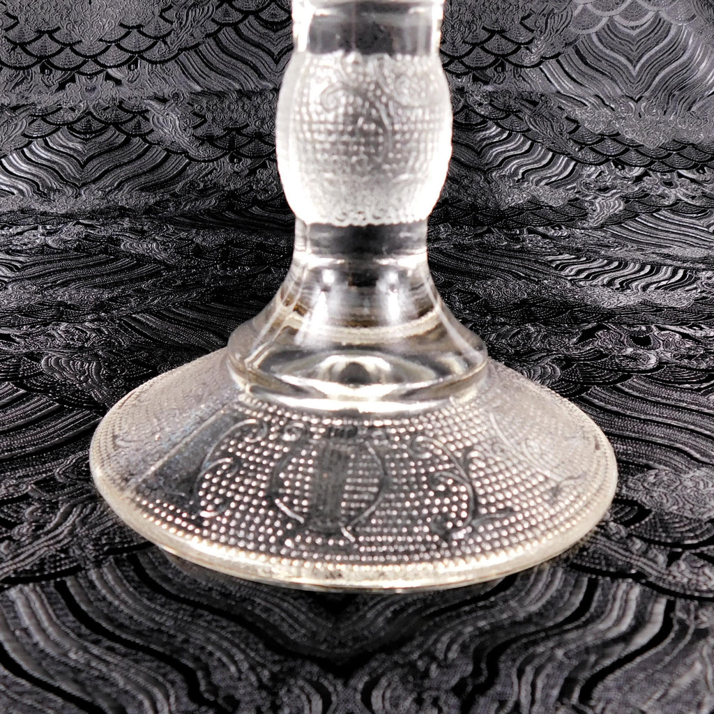 Vintage Pressed Glass Cake Stand with Lyre Detail # 27576