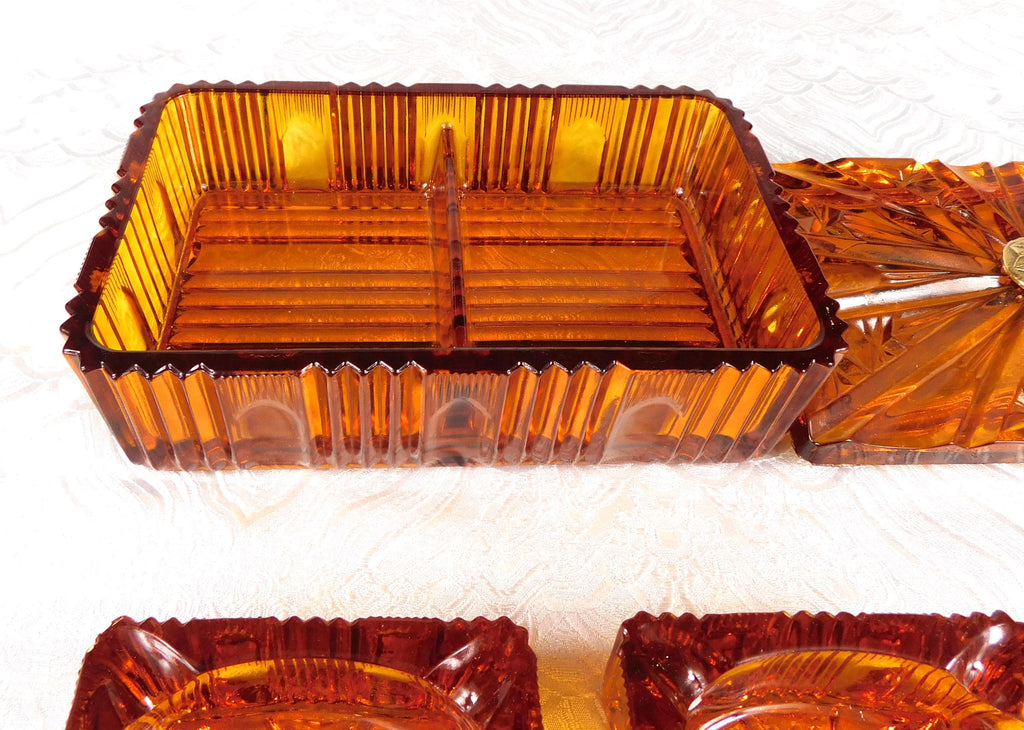Amber Glass Vanity or Jewelry Box   # 27555