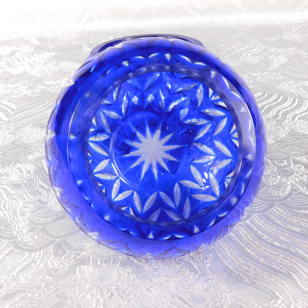 Pair of Two Blue Godinger Crystal Legends Cut to Clear Bowls # 27627