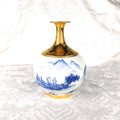Blue and White Chinese Vase with Gold Neck # 27567
