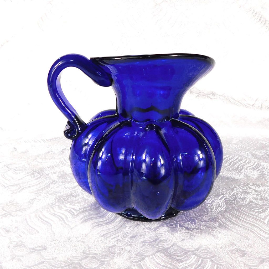 Dark Blue Glass Shaped Pitcher # 27622