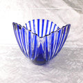 Large Blue and Clear Art Glass Bowl # 27665