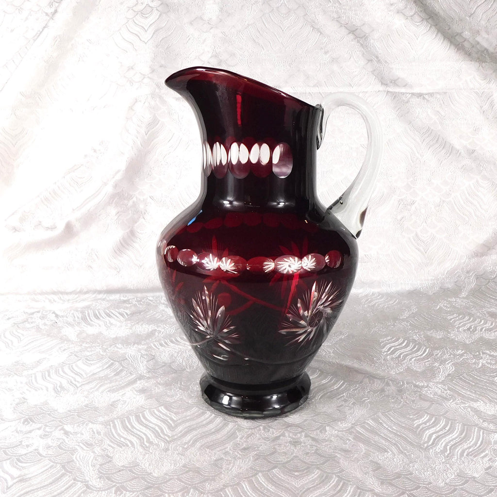 Large Red Cut to Clear Pitcher # 27636