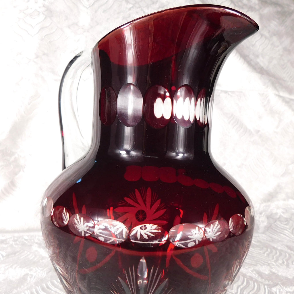 Large Red Cut to Clear Pitcher # 27636