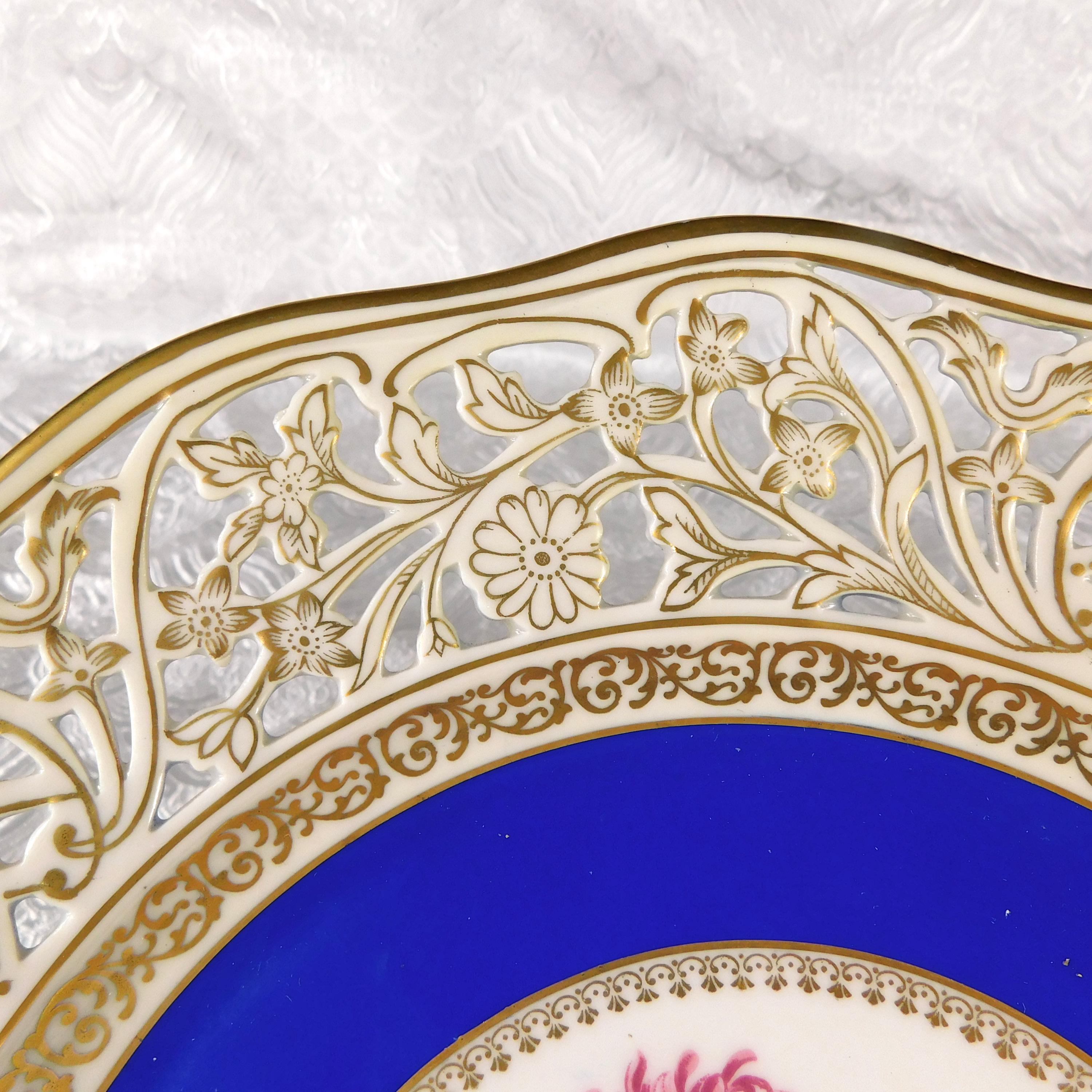 Schumann Floral Plate with Reticulated Rim # 27643