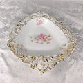 Carl Tielsch White Floral Triangular Bowl # 27644