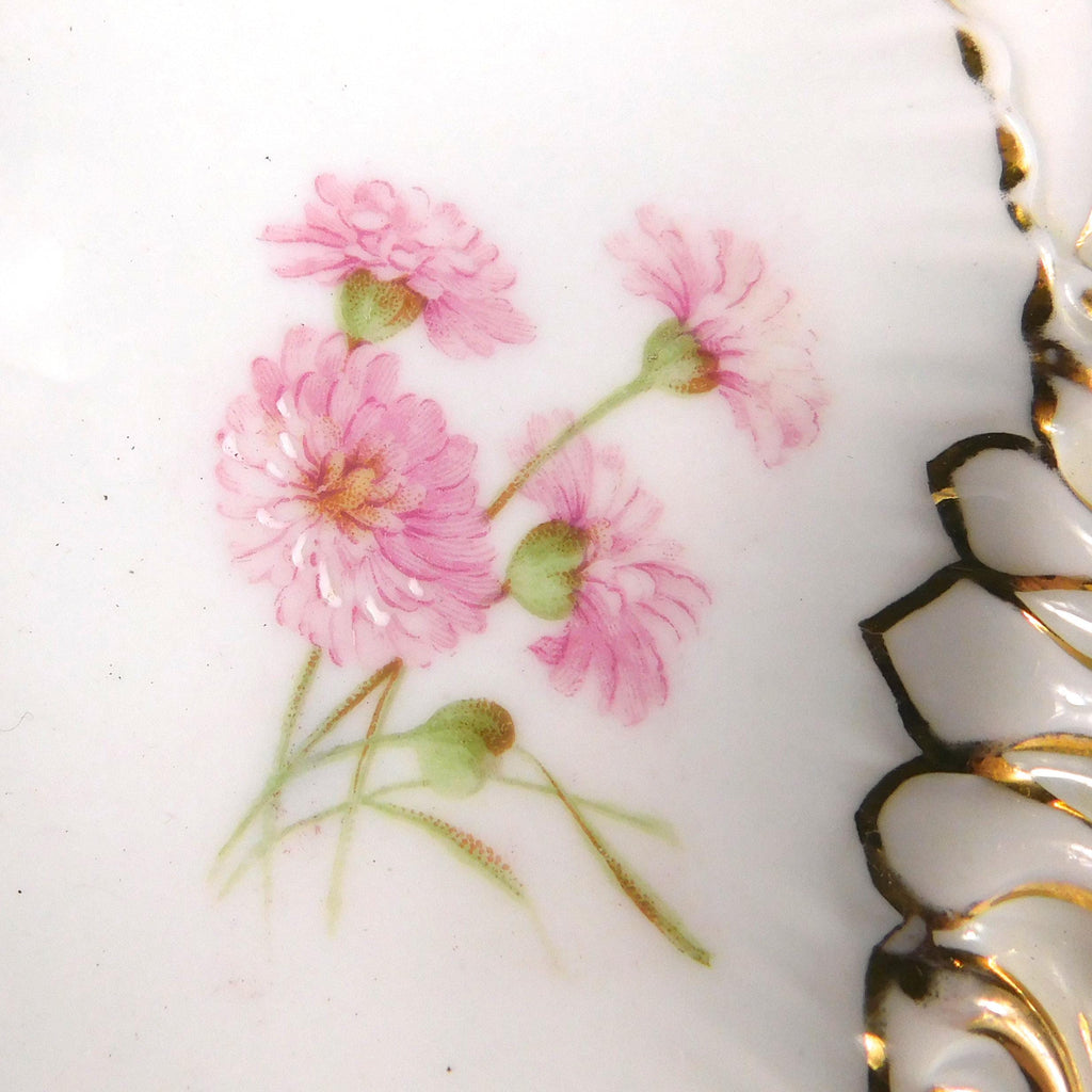 Carl Tielsch White Floral Triangular Bowl # 27644
