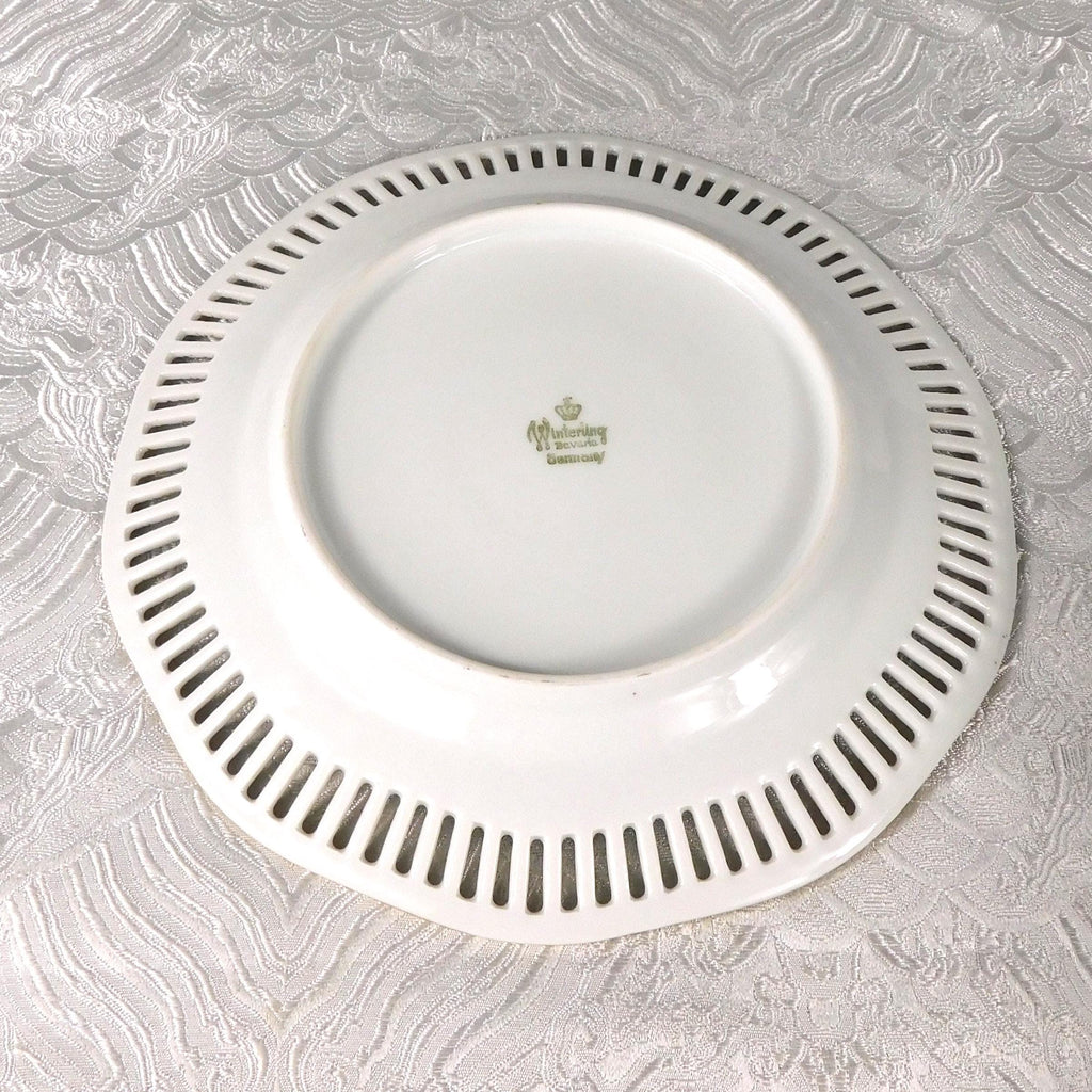 Set of Two Winterling Multicolor Floral Plates with Pierced Rims # 27646