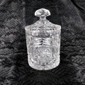 Heavy Cut Crystal Biscuit Barrel with Whirling Stars # 27610