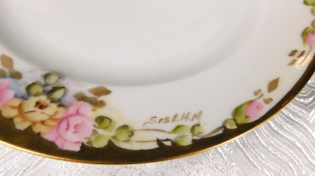 Hutschenreuther Signed and Hand Painted Set of Two Dinner Plates # 27608