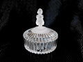 Glass Covered Trinket Powder Dish with Girl Shaped Handle  # 23525