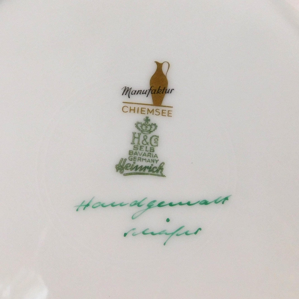 Lot of Two Aqua Heinrich & Co Plates with Gold Designs # 27686