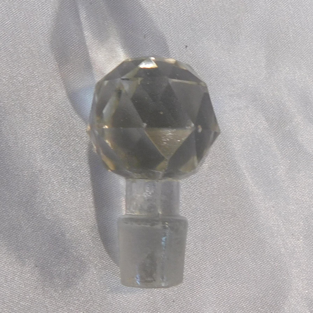 Pink Cut to Clear Glass Bottle with Stopper #21189