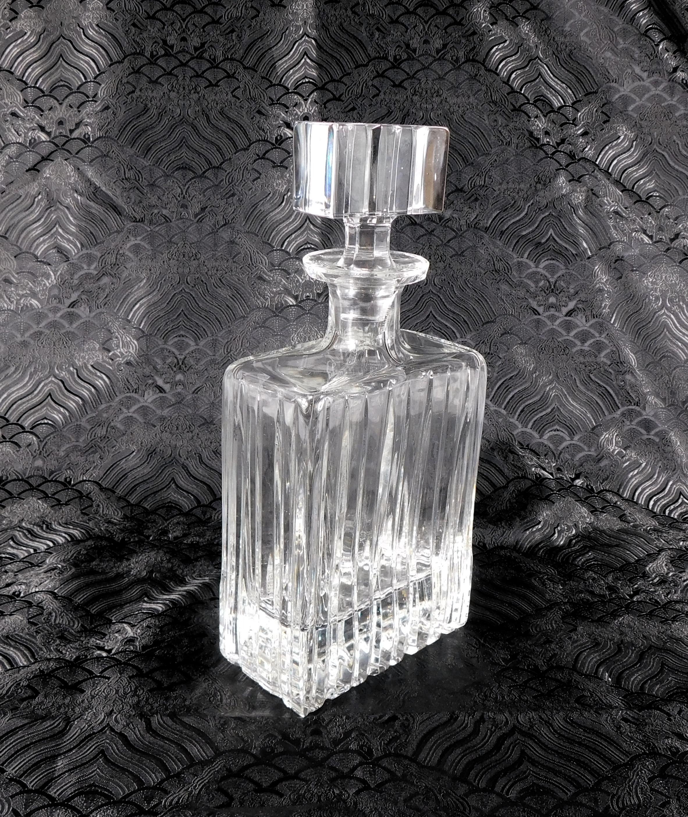 Royal Gallery Ridged Cut Crystal Rectangular Decanter # 27687