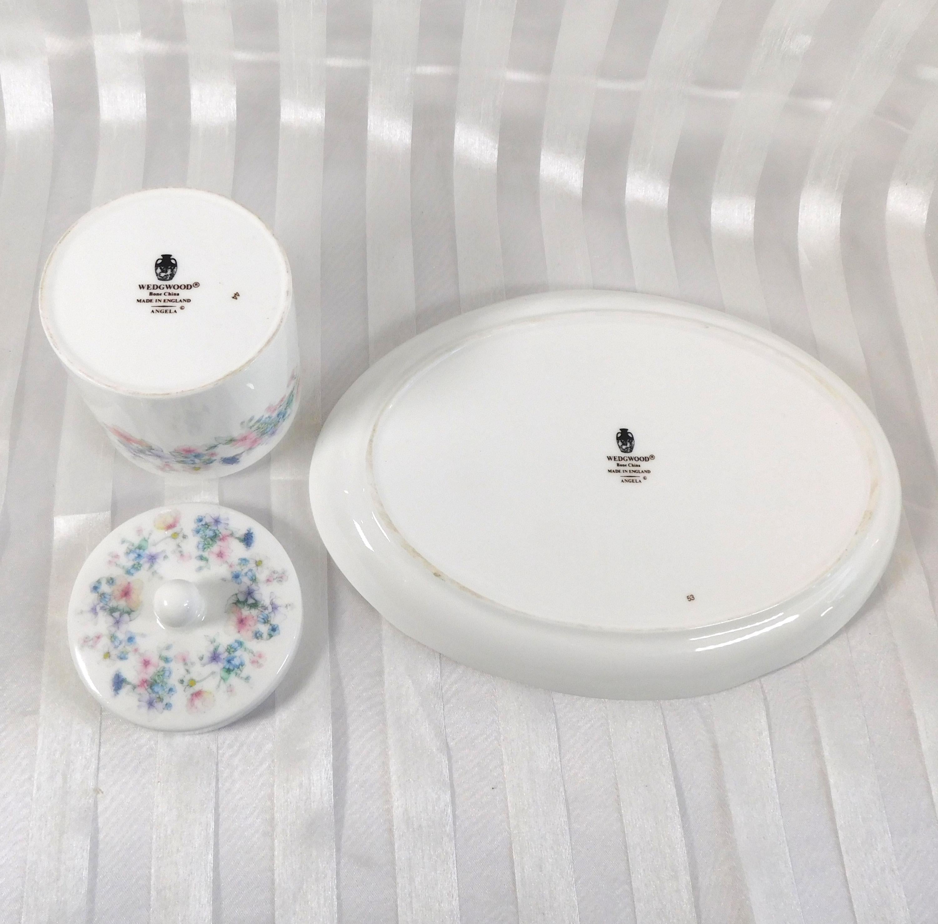 Wedgwood Angela Vanity Tray and Covered Ring/Trinket Dish  # 24718
