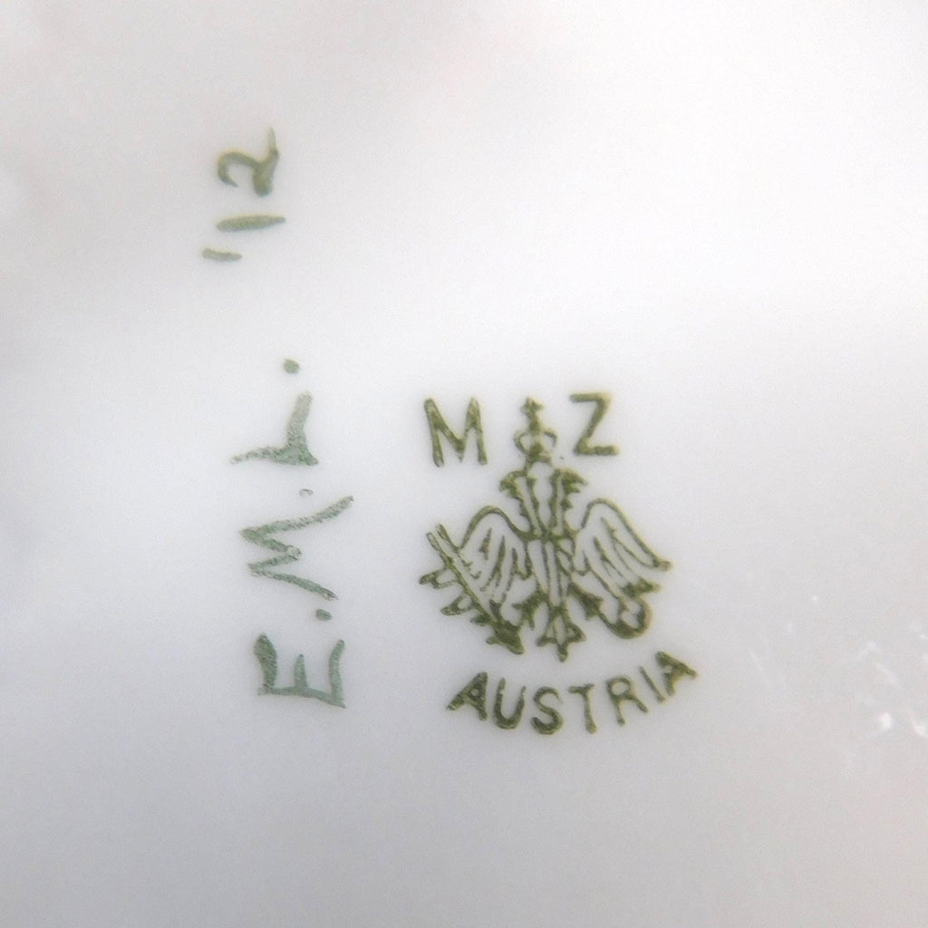 Signed MZ Austria Baby Blue Floral Hair Receiver # 26042