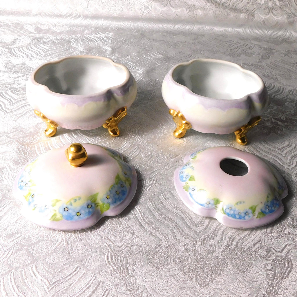 Matching Hair Receiver and Covered Vanity Jar by Boots Woodworth # 25254