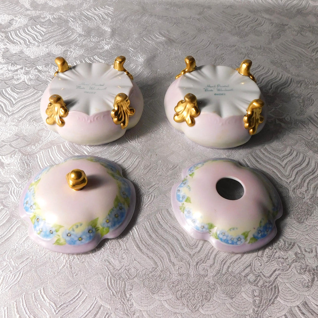 Matching Hair Receiver and Covered Vanity Jar by Boots Woodworth # 25254