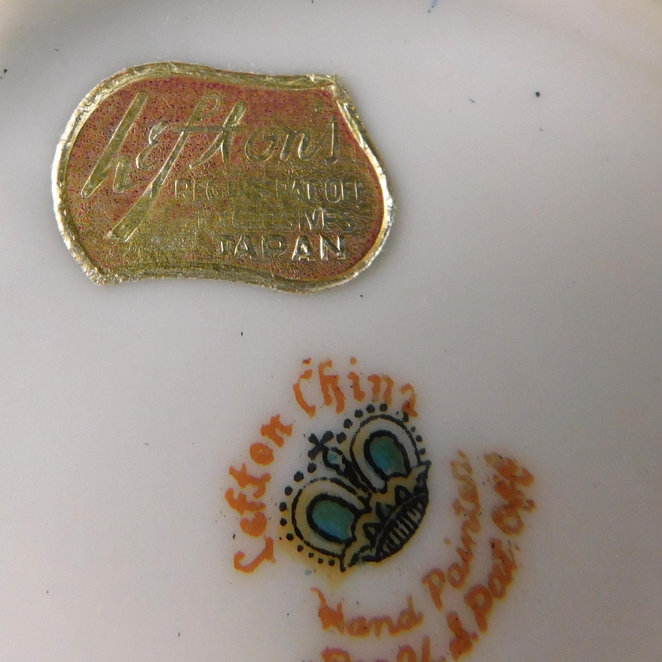 Lefton Blue Paisley Jam Jelly Pot with Lid # 27673