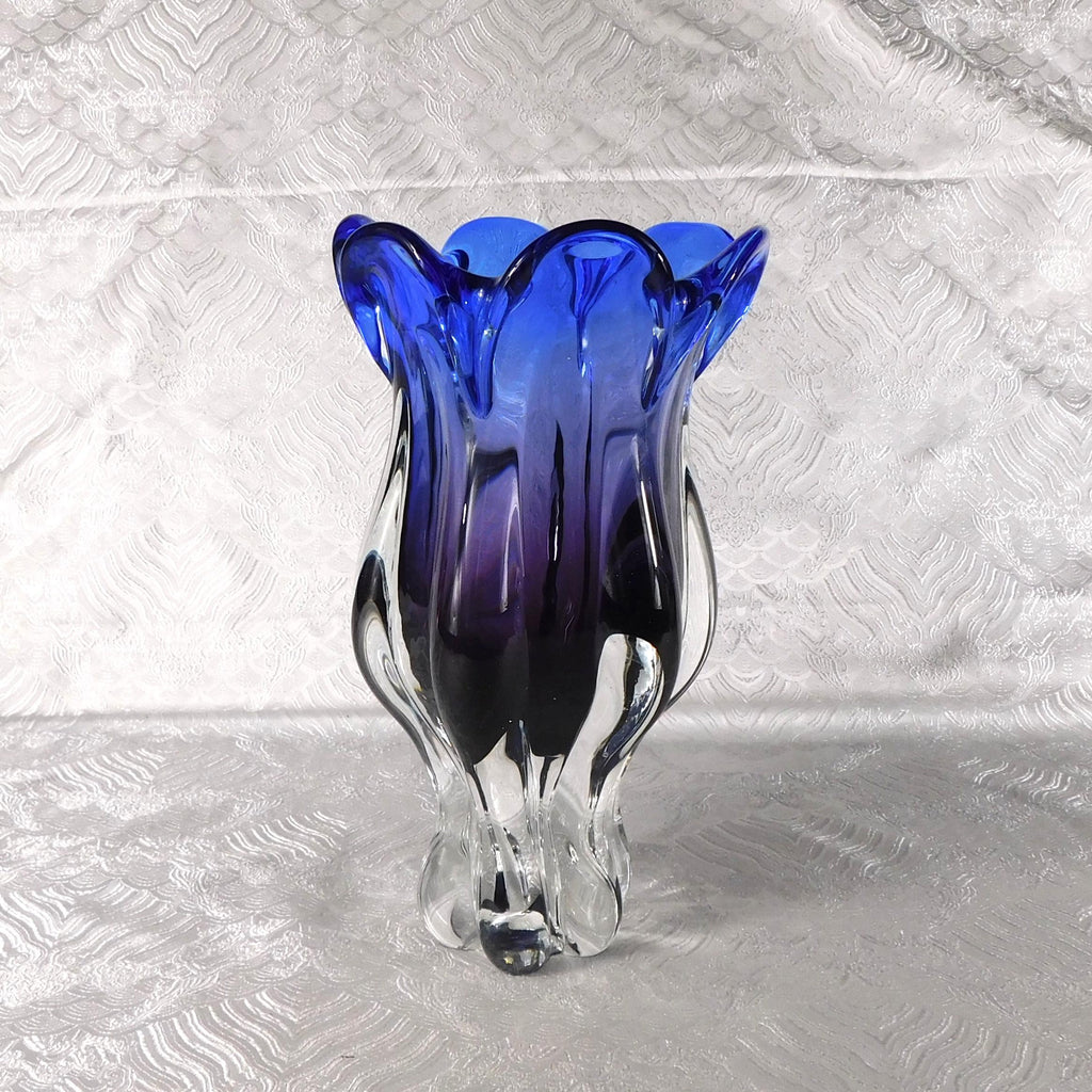 Blue and Purple Art Glass Vase # 27676