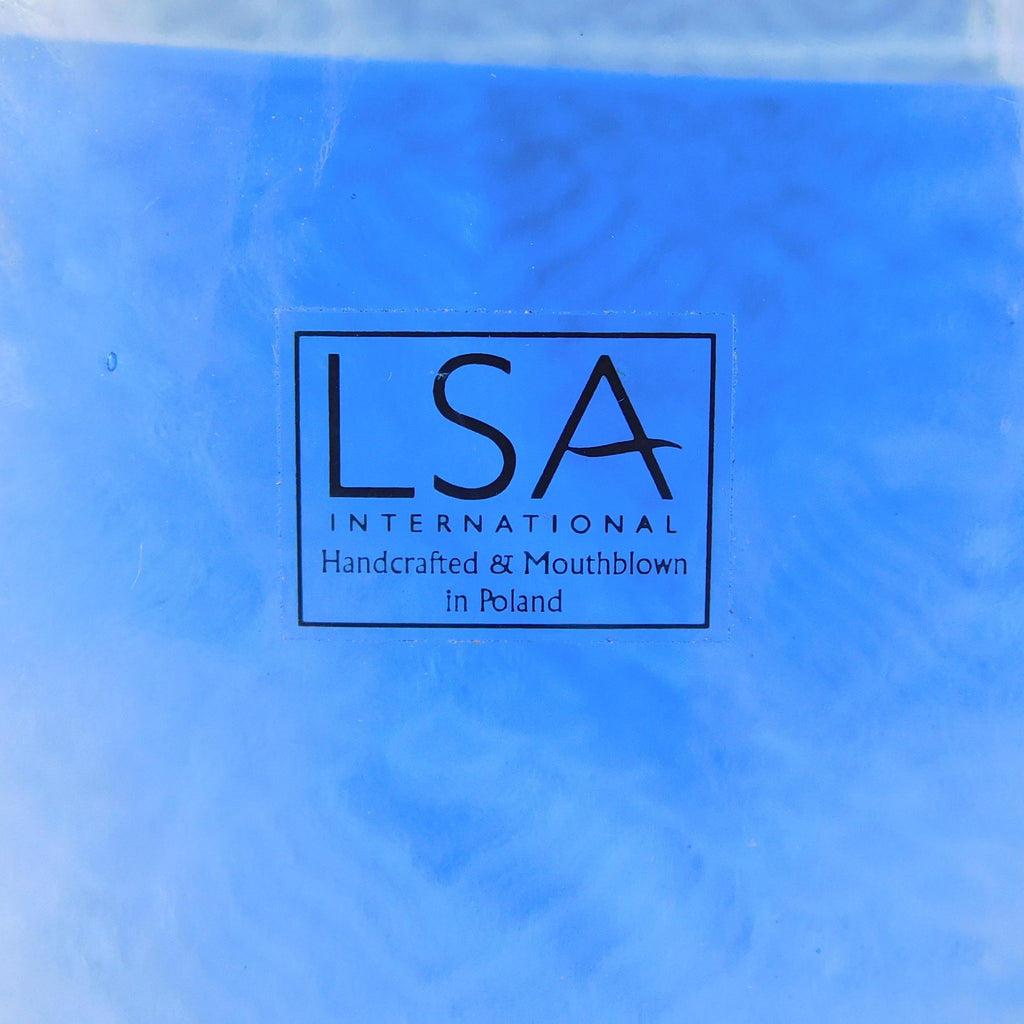 Slender Blue Art Glass Vase by LSA Poland # 27674