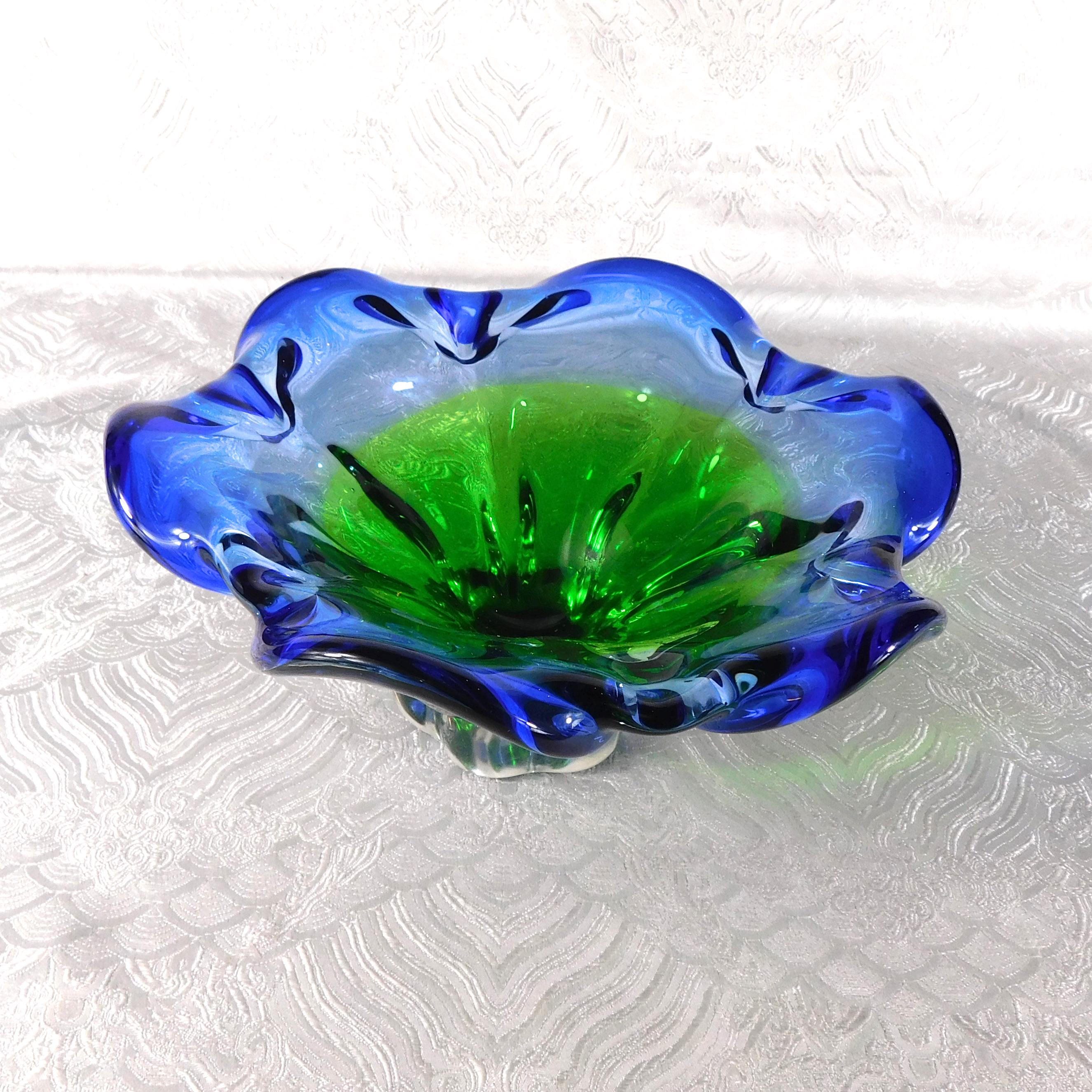 Blue and Green Art Glass Bowl # 27668