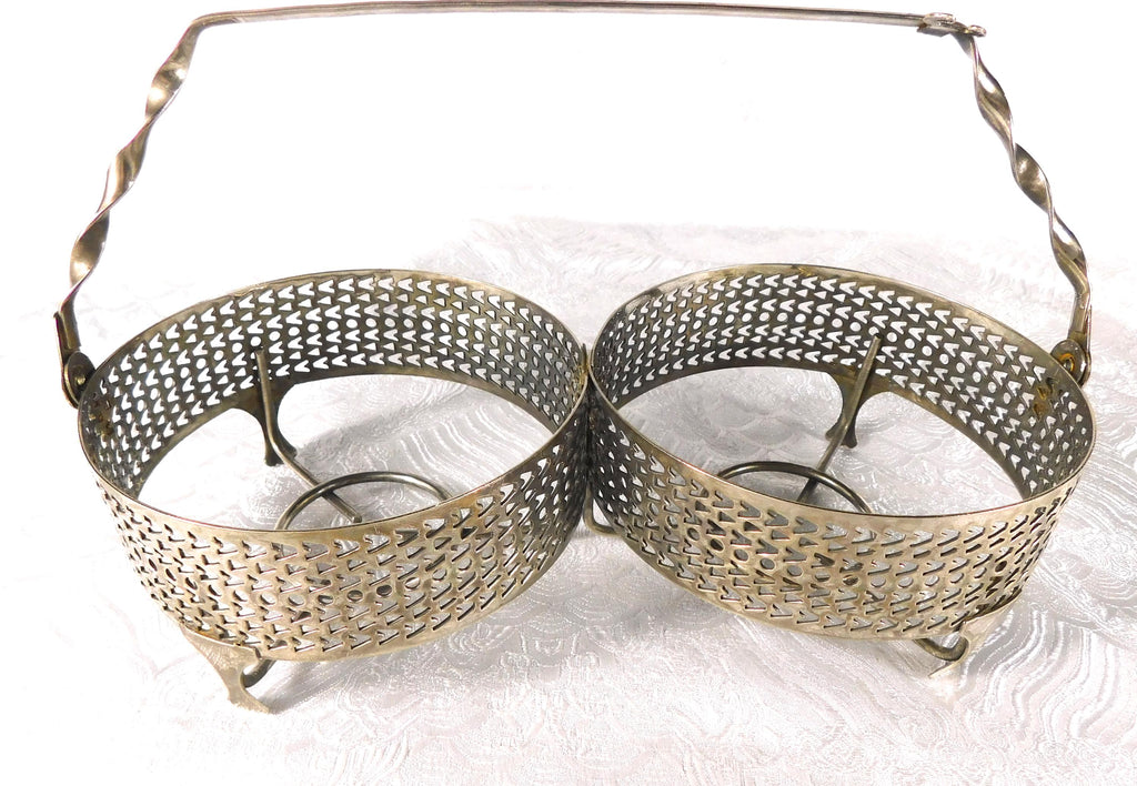 Two Dish Jelly Jar Condiment Stand with Metal Rack and Spoon # 27671
