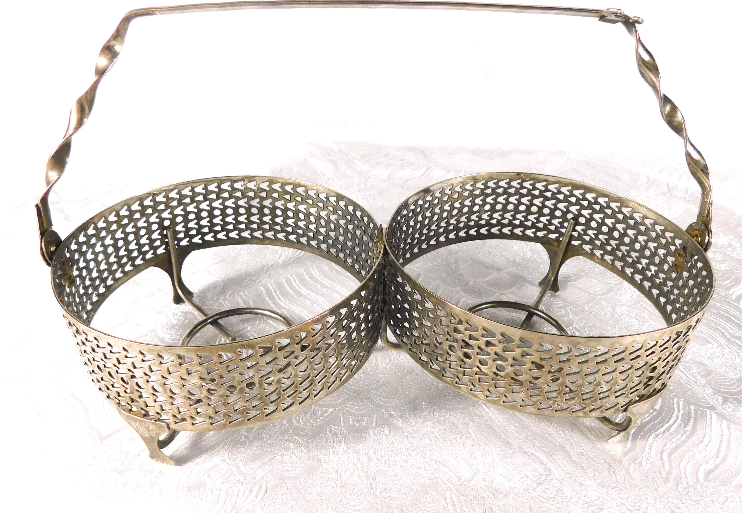 Two Dish Jelly Jar Condiment Stand with Metal Rack and Spoon # 27671