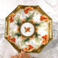 Large Nippon Bowl with Poppies and Gold Beading #  27677