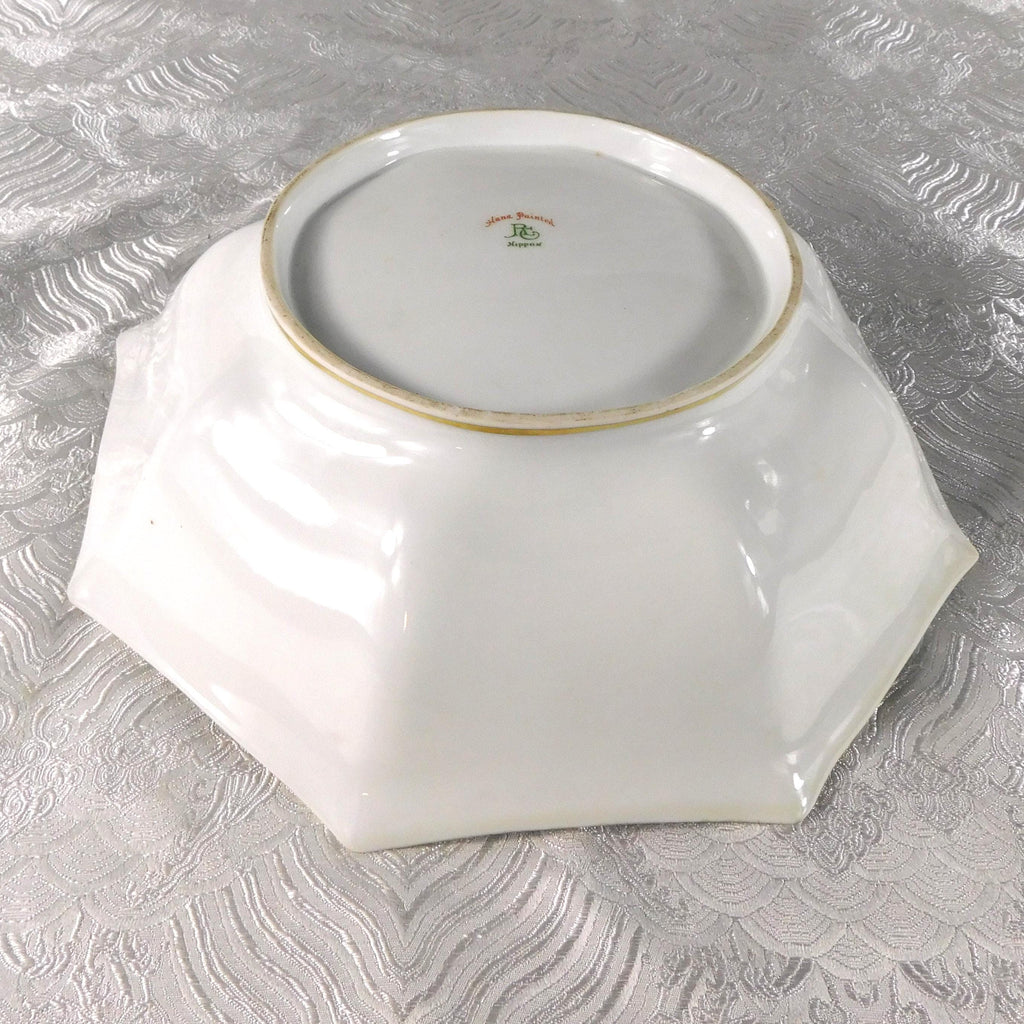 Large Nippon Bowl with Poppies and Gold Beading #  27677