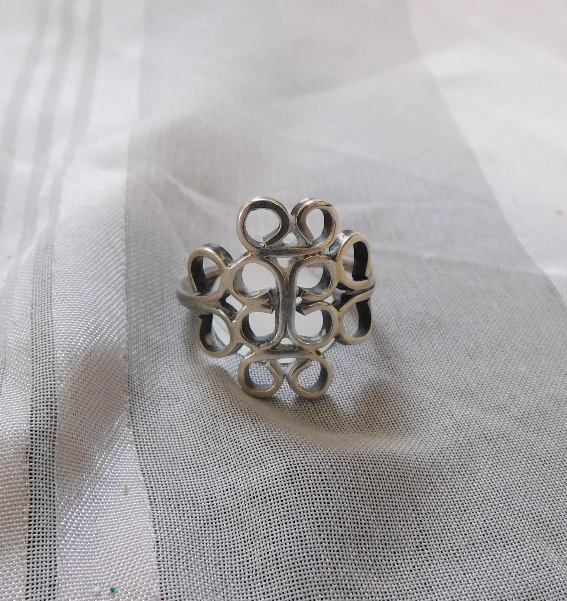 Sterling Silver Filigree Ring Size 5.75