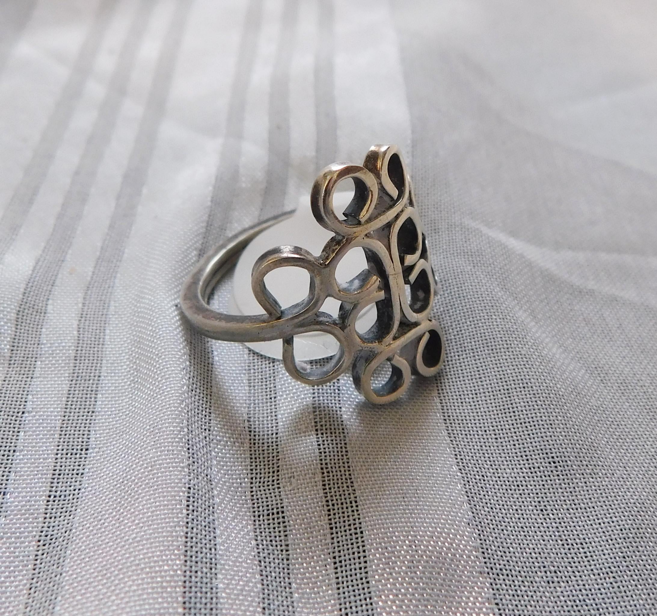 Sterling Silver Filigree Ring Size 5.75