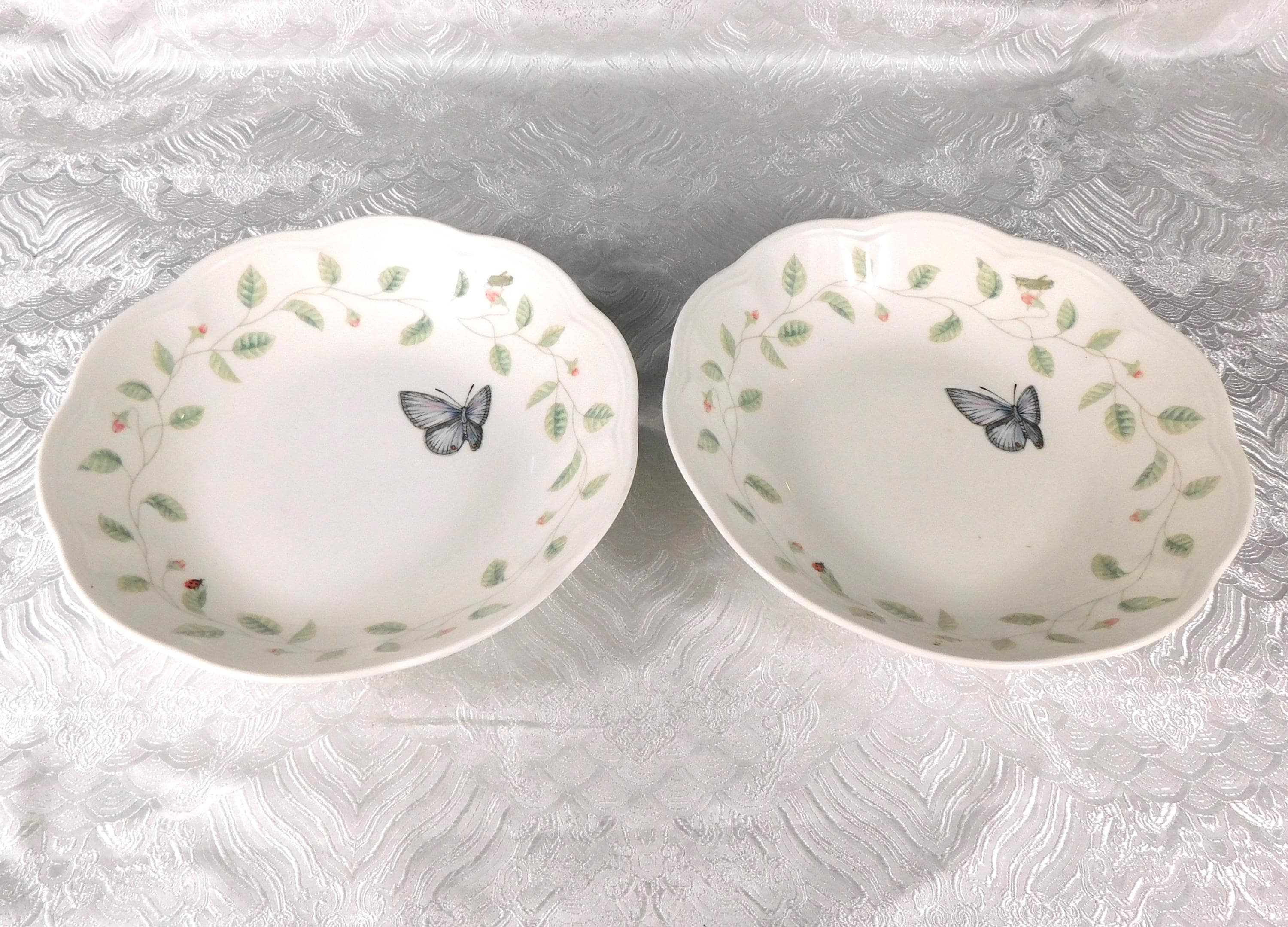 Lenox Butterfly Meadow Set of Two Eight Inch Pasta Bowls # 27617