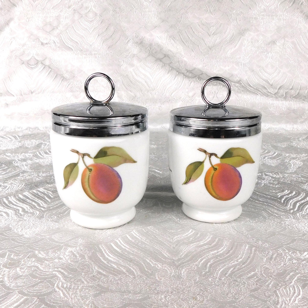 Royal Worcester Set of Two Egg Coddlers in Evesham Gold # 27641