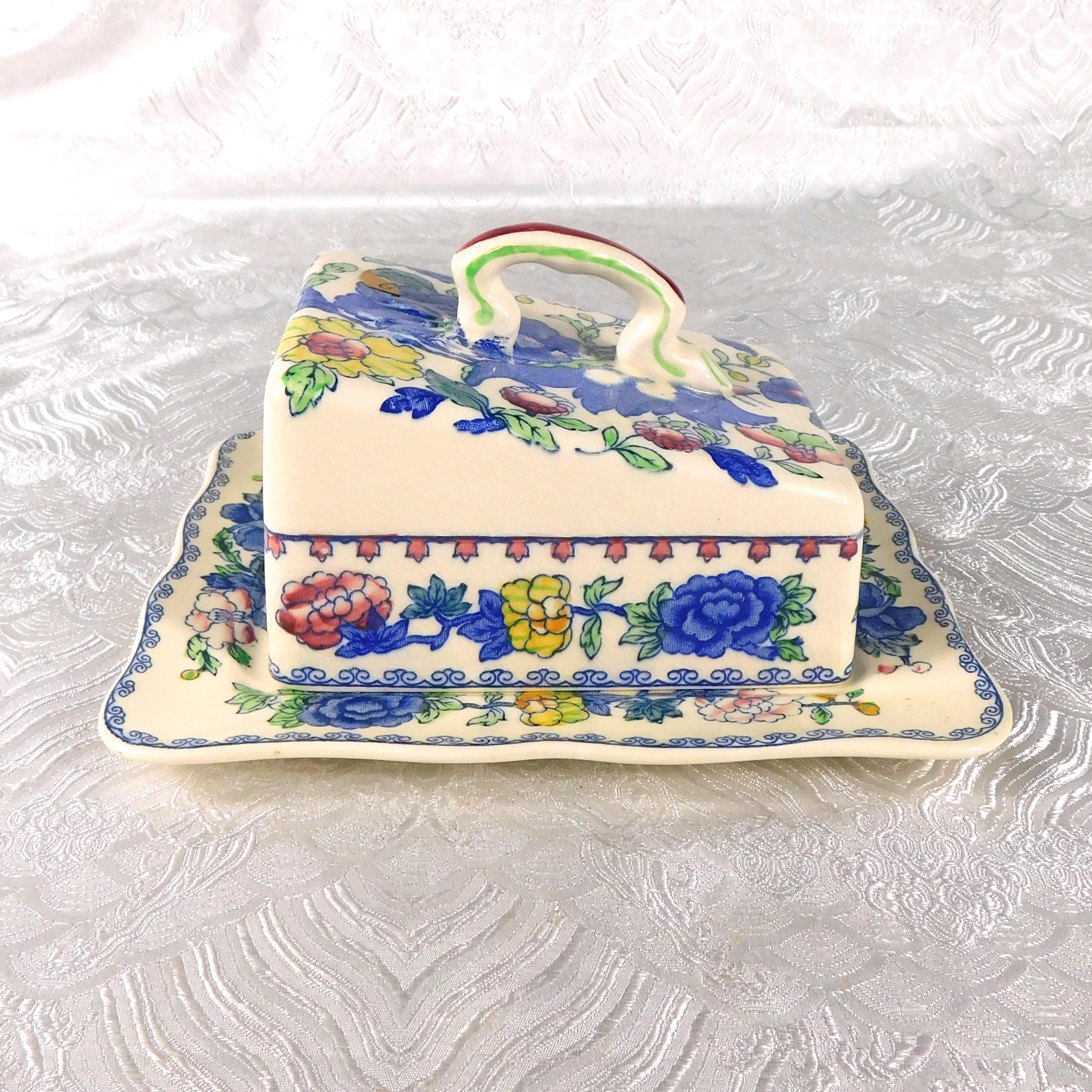 Masons Covered Cheese Dish in Regency Plantation Colonial # 27463