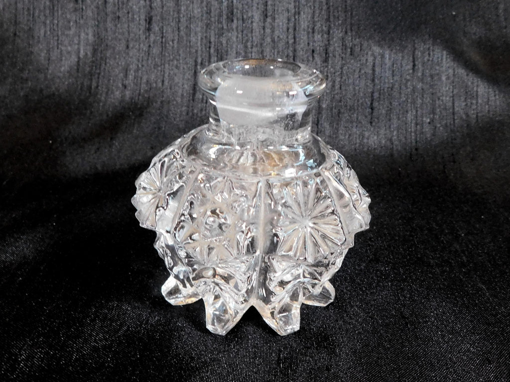 Pressed Glass Perfume Bottle with Open Stopper # 23263