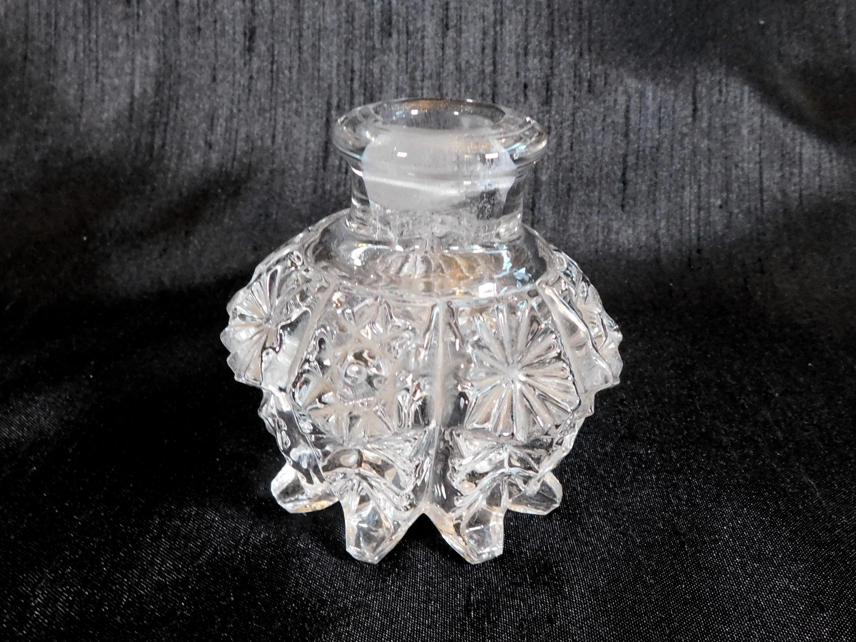 Pressed Glass Perfume Bottle with Open Stopper # 23263