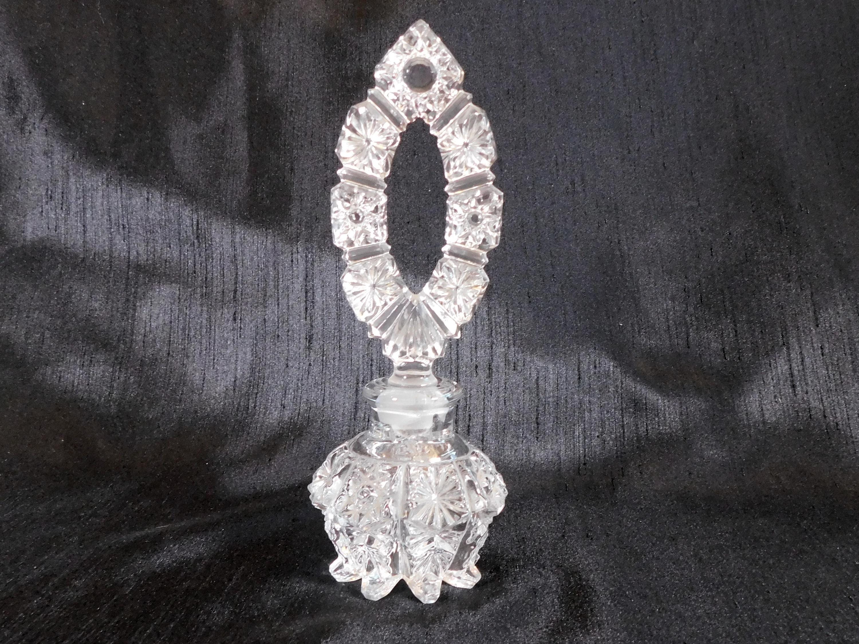 Pressed Glass Perfume Bottle with Open Stopper # 23263
