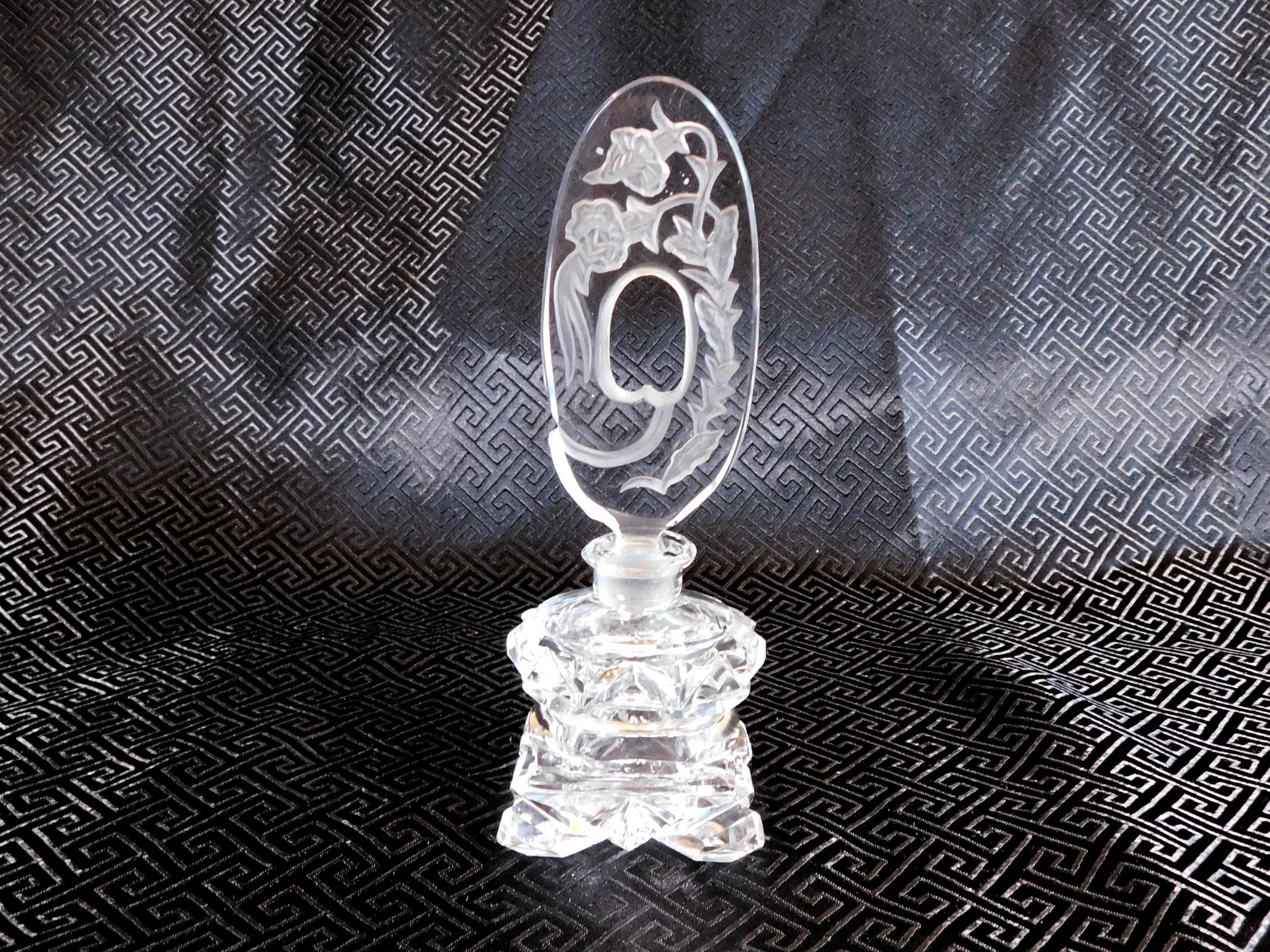 Perfume Bottle with Open Etched Stopper # 24110