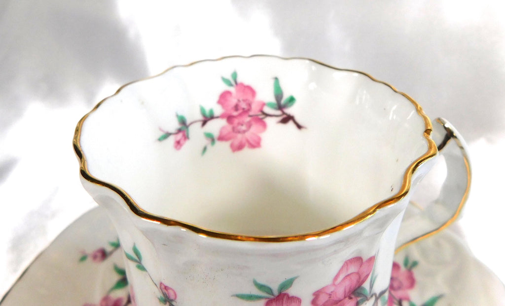 Hammersley Pink Floral Teacup # 23613