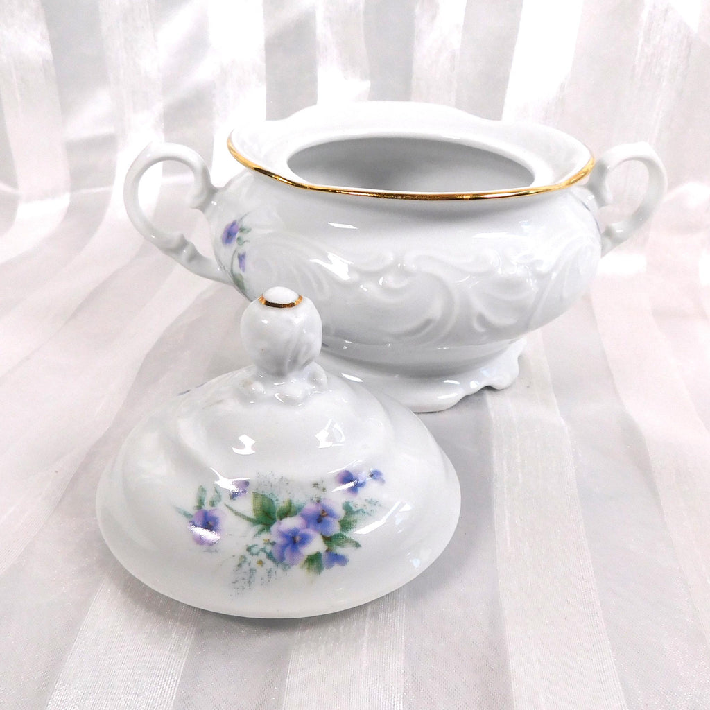 Wawel Sugar Bowl with Purple Flowers # 26671