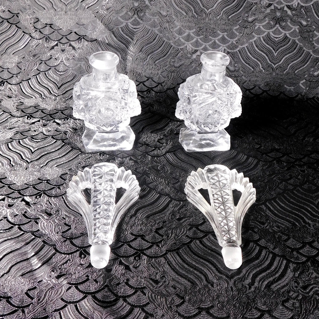 Pair of Two Matching Perfume Bottle with Large Stoppers # 23234