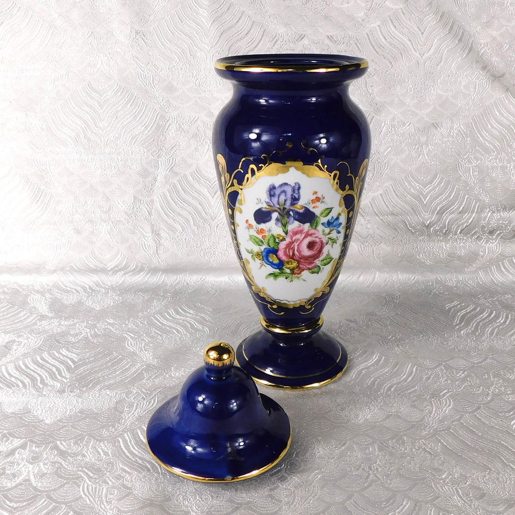 Décor Asevres Dark Blue Covered Pot # 27571