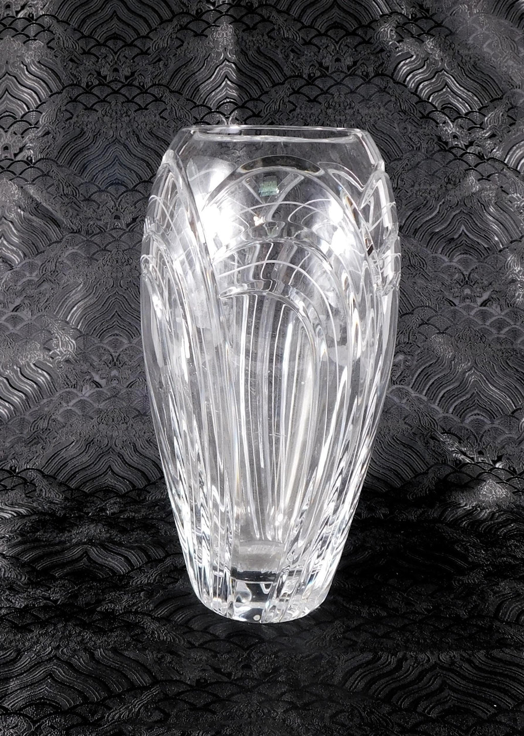 Rogaska Maestro Ten Inch Cut Crystal Flower Vase # 27692