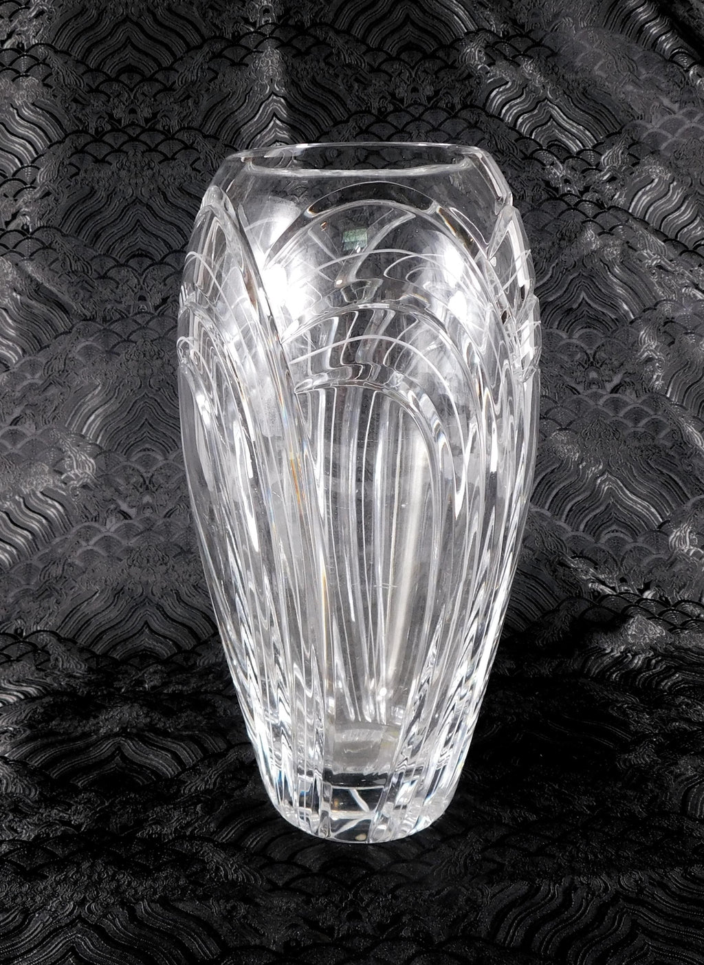 Rogaska Maestro Ten Inch Cut Crystal Flower Vase # 27692