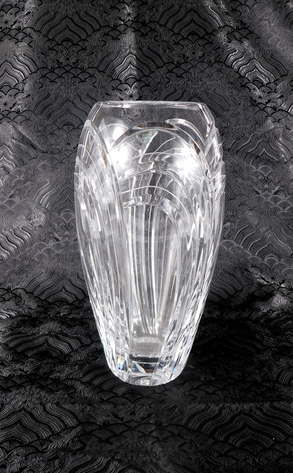Rogaska Maestro Ten Inch Cut Crystal Flower Vase # 27692