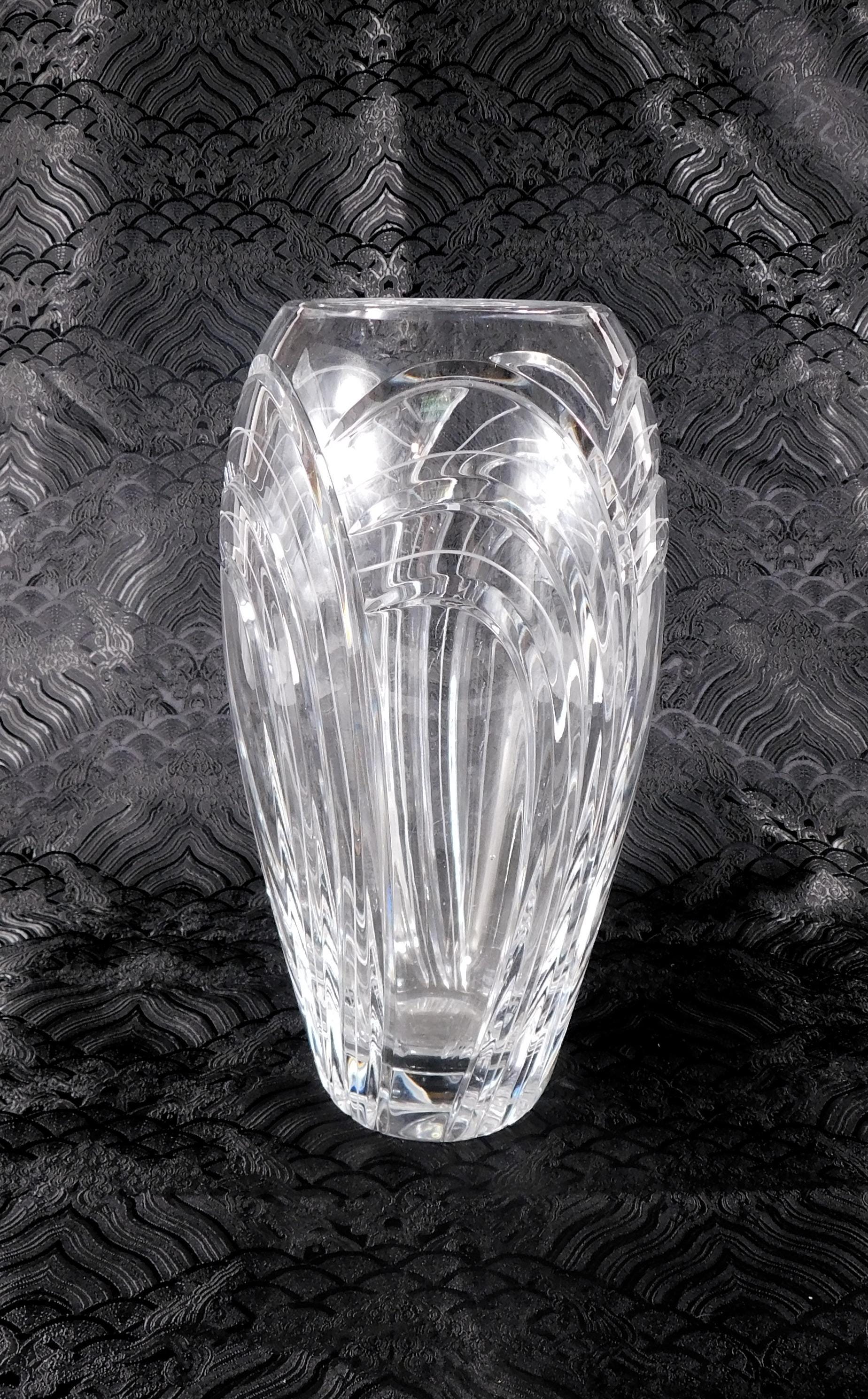 Rogaska Maestro Ten Inch Cut Crystal Flower Vase # 27692