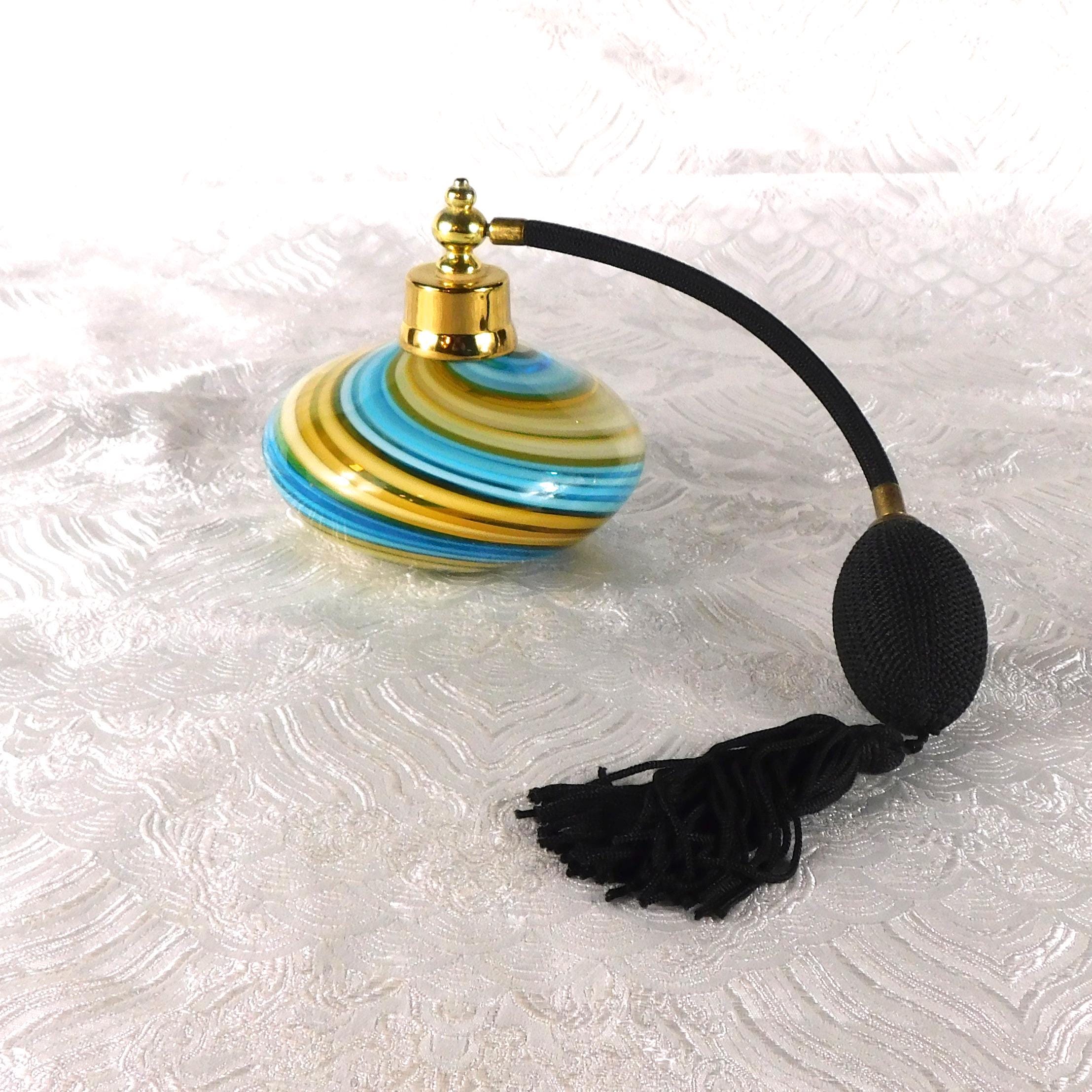 Blue and Tan Swirl Perfume Atomizer # 27374