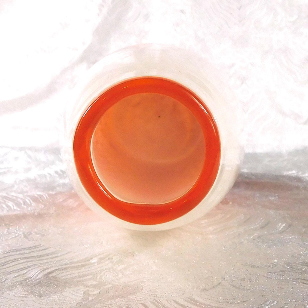 Orange and White Art Glass Vase # 27480