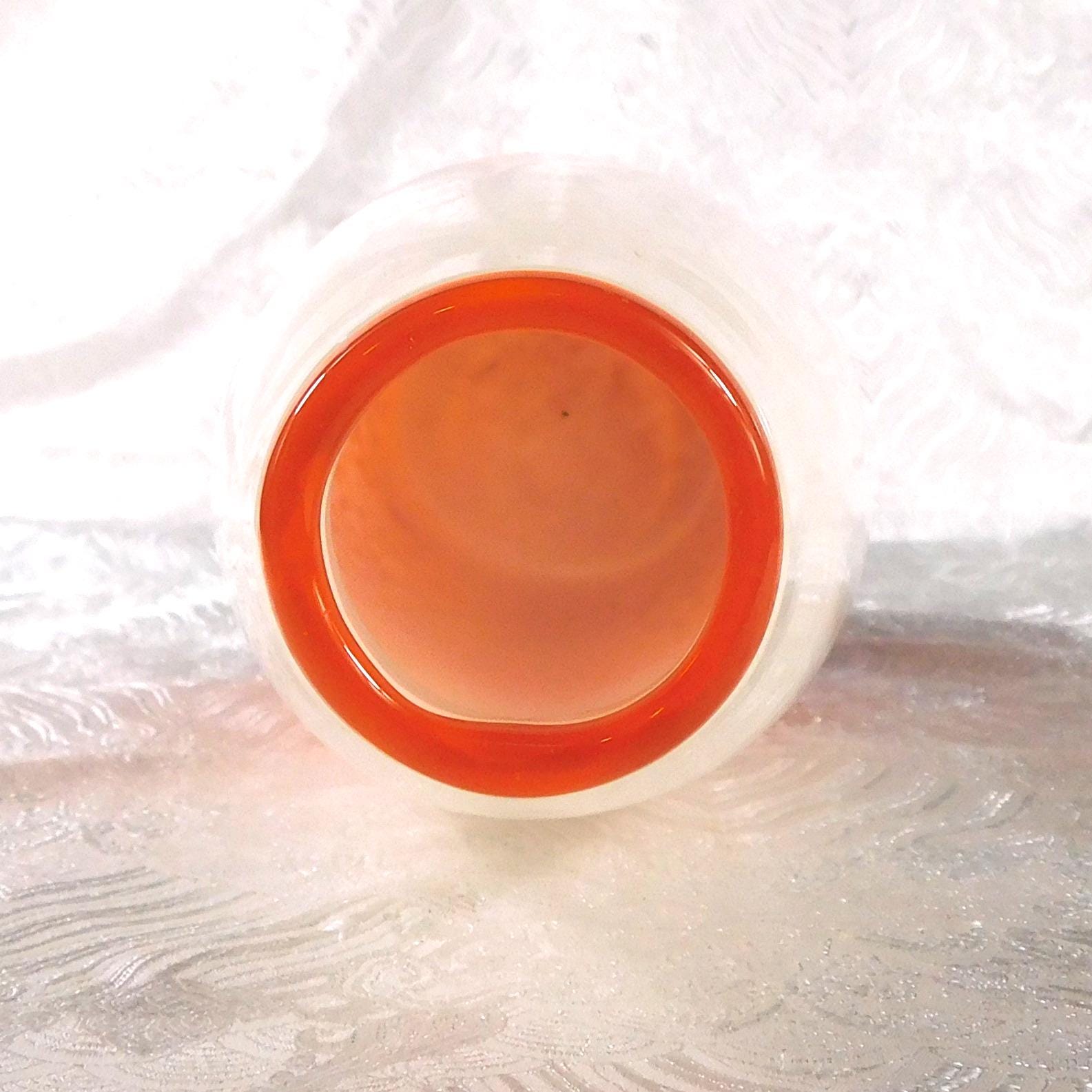 Orange and White Art Glass Vase # 27480